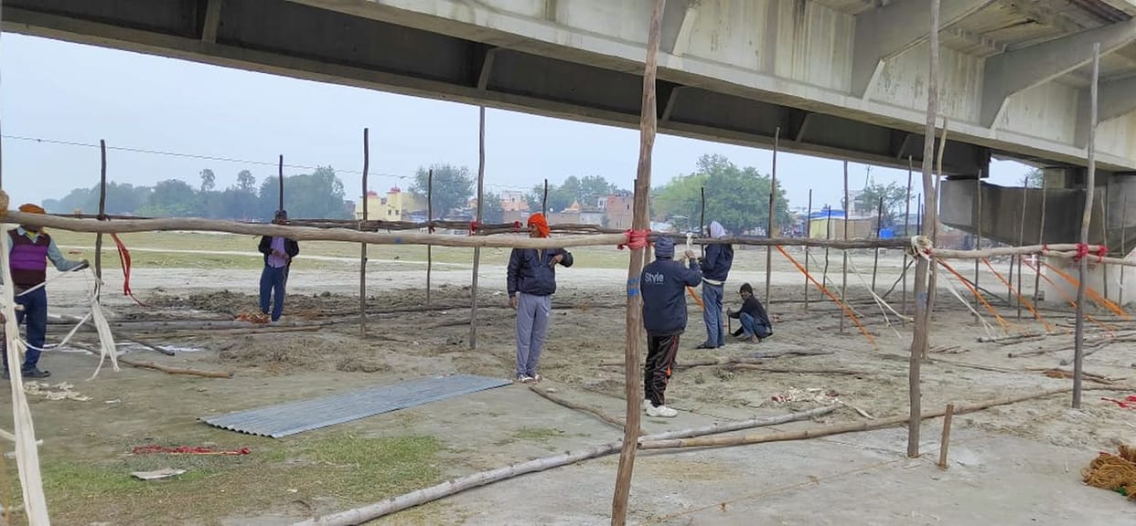 Preparations for Ramnagaria fast, pit latrines