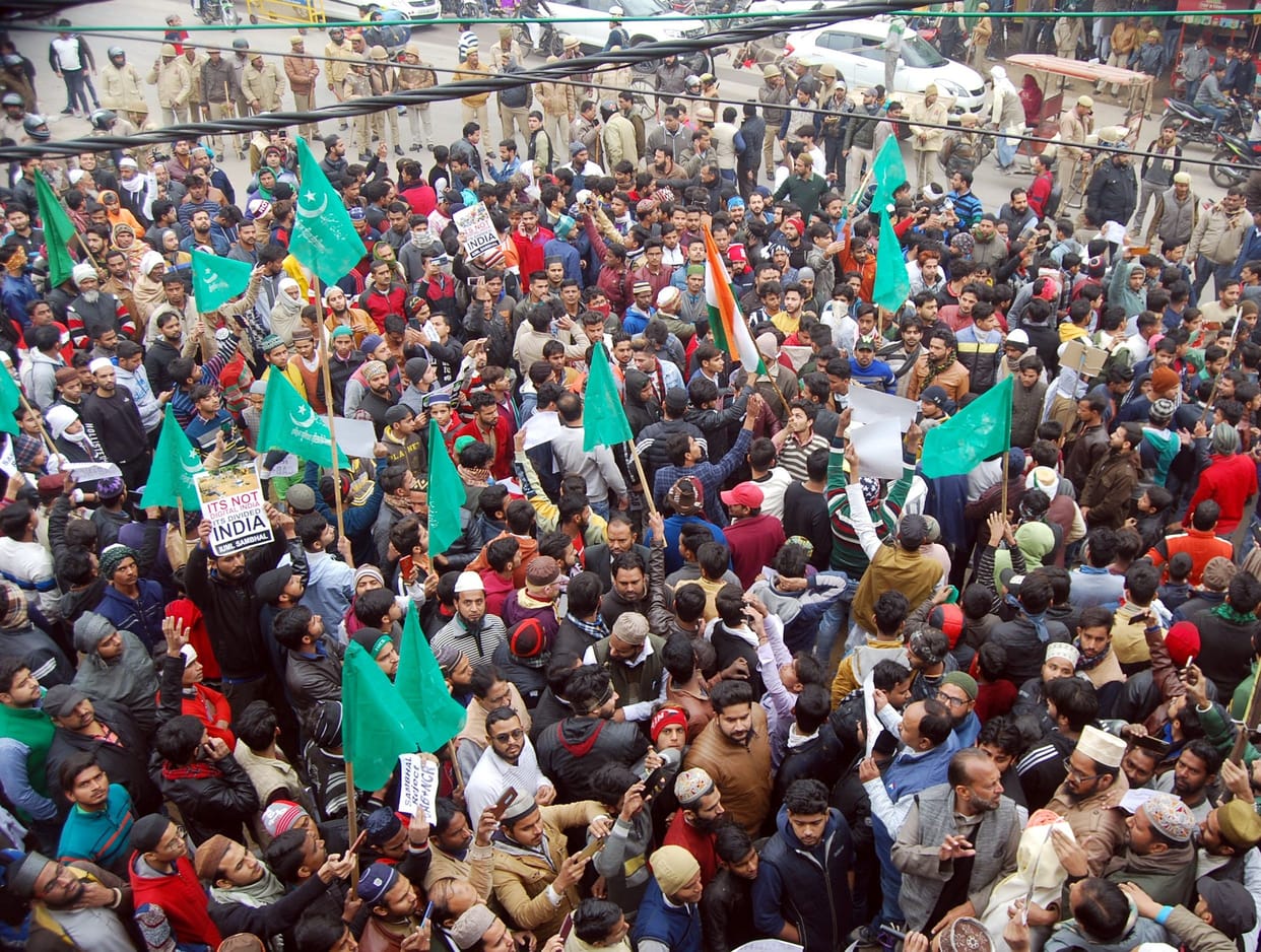 protest for cab in sambhal