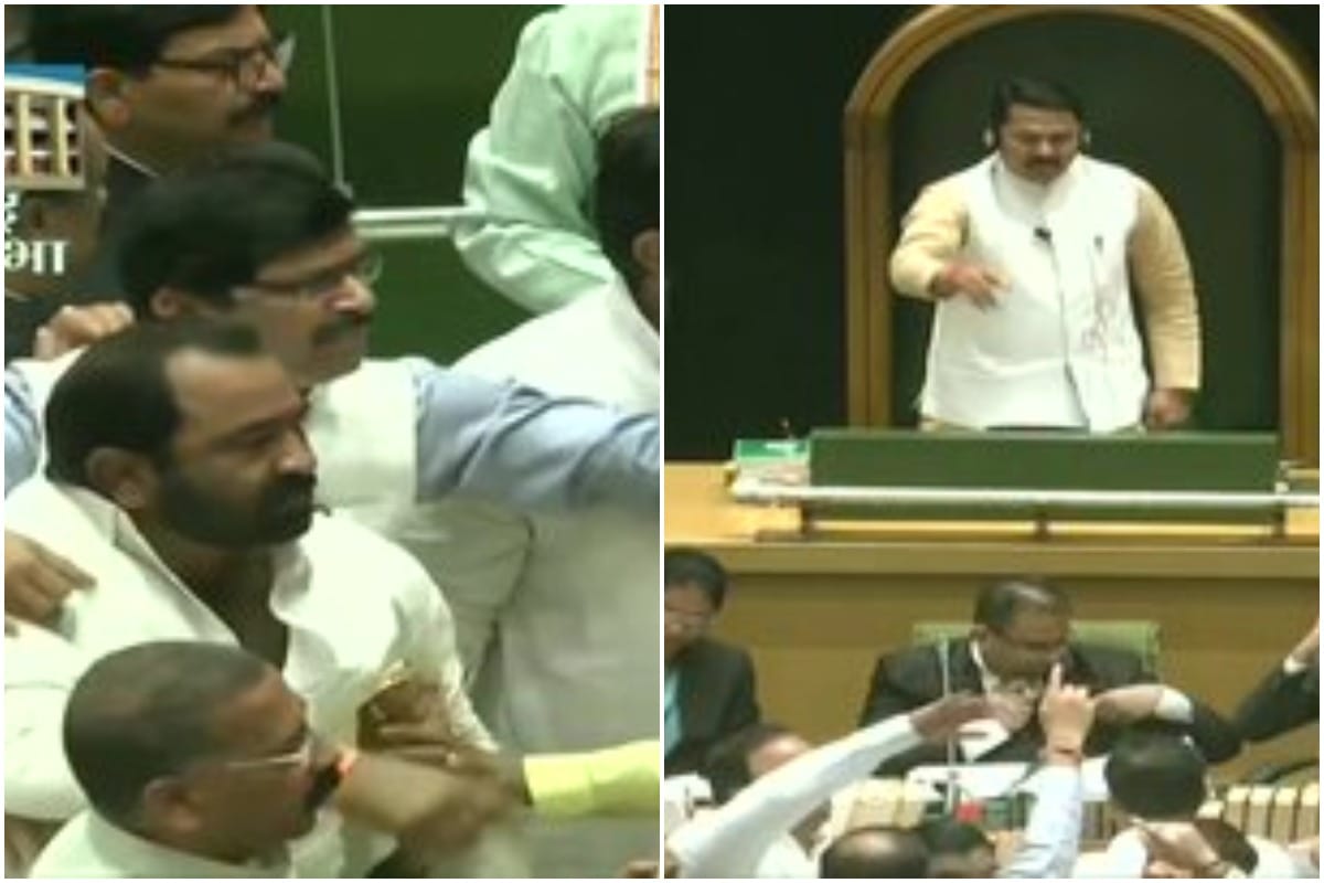 Rukus in Maharashtra assembly, Scuffle between BJP Shiv sena MLA