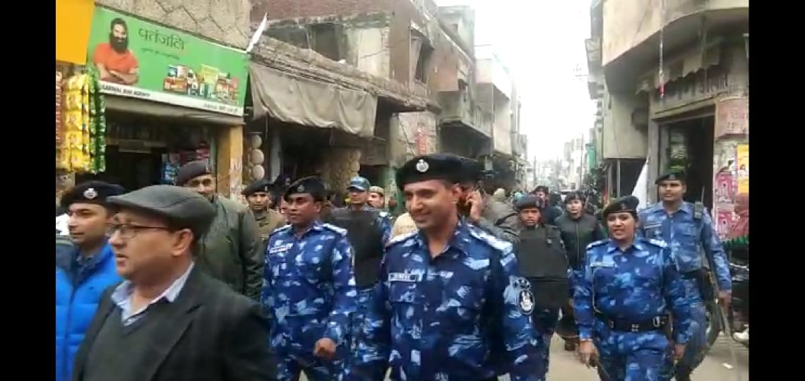 Officers flag march with PSC and RRF