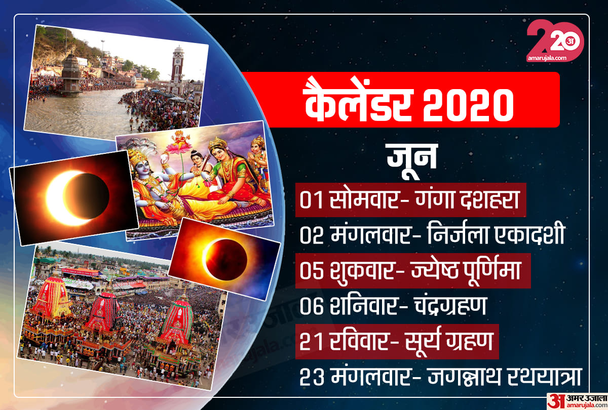 june 2020 vrat festivals list ganga dussehra nirjala ekadashi chandra grahan and surya grahan