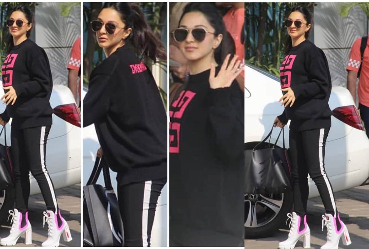 kiara advani seen at airport in quirky high heel boots rs 70k