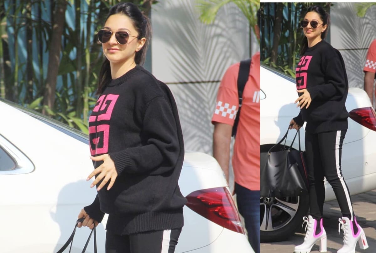 kiara advani seen at airport in quirky high heel boots rs 70k