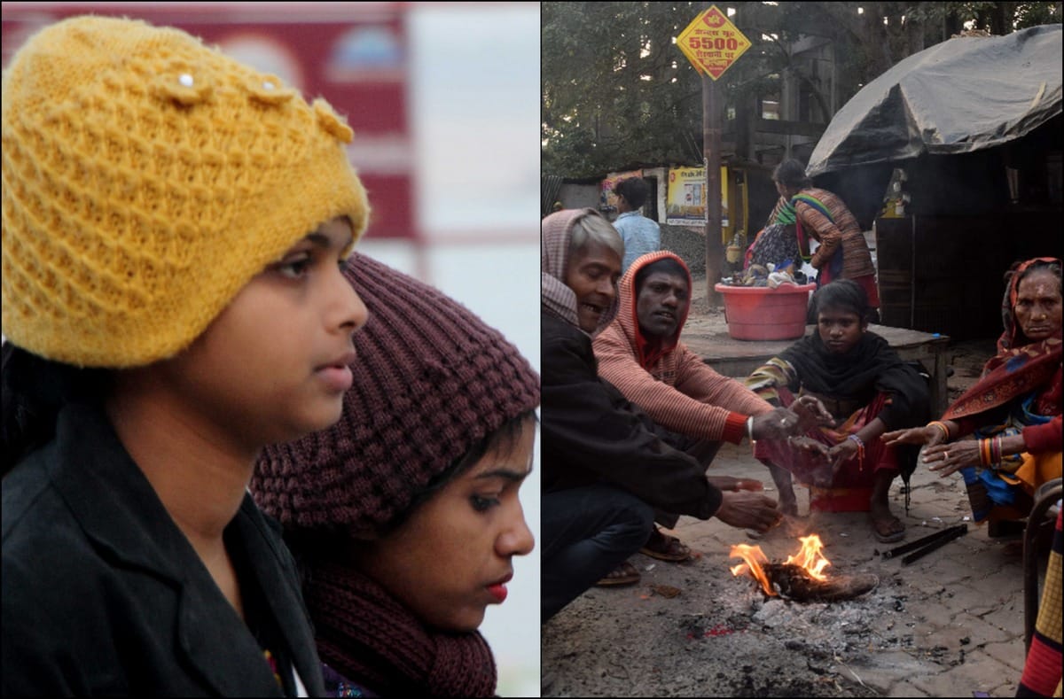 Varanasi Temperature low weather cold winter people on assi ghat one died