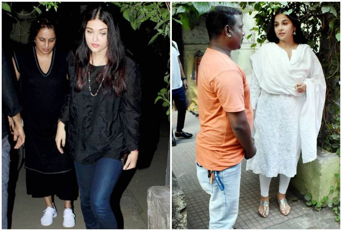 Aishwarya Rai Bachchan Vidya Balan emotional at Makeup artist Subhash Vagal prayer meet
