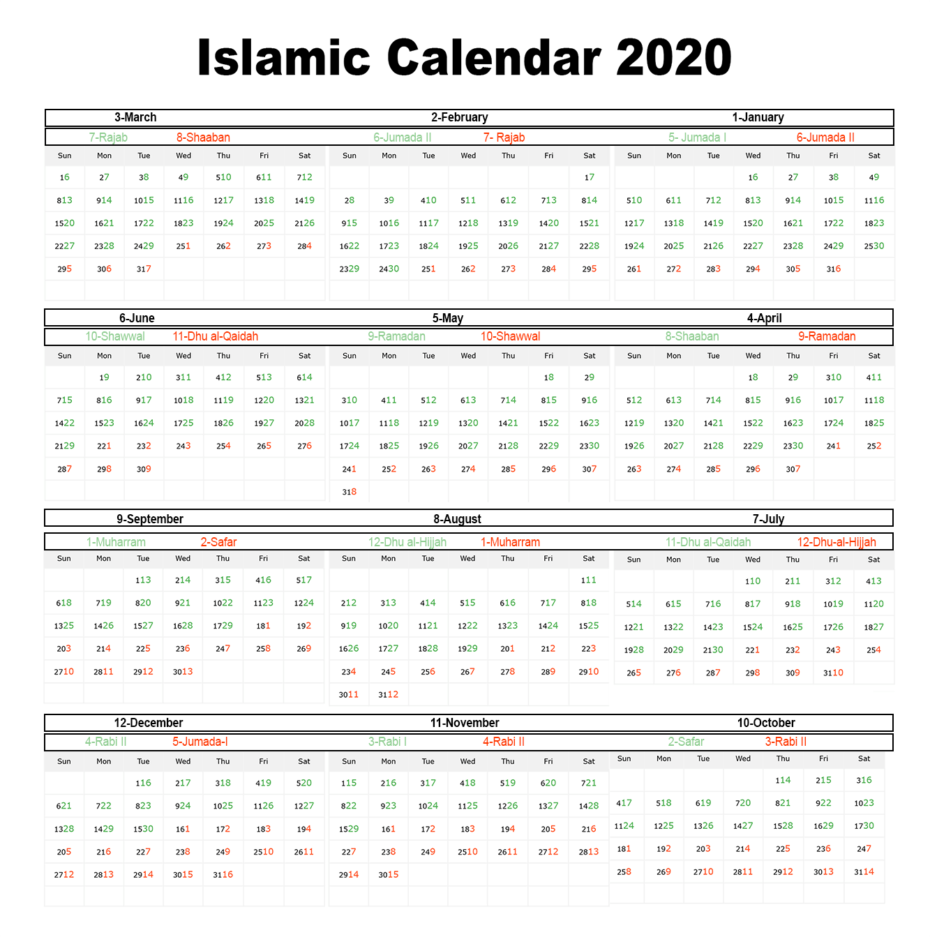 history of calendar in new year 2020
