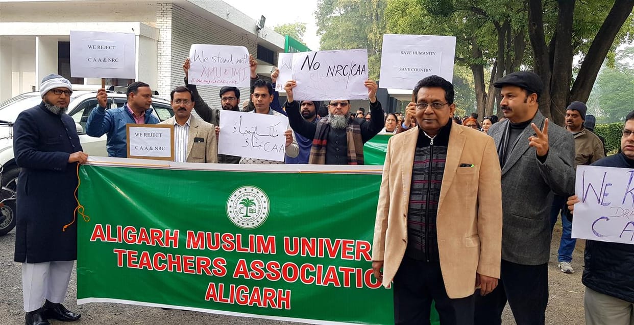 AMU teachers hit the road to protest against citizenship law
