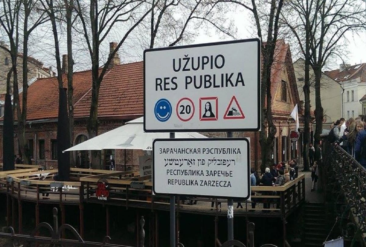 Self Declared Country Republic of Uzupis Whose constitution hangs at the crossroads