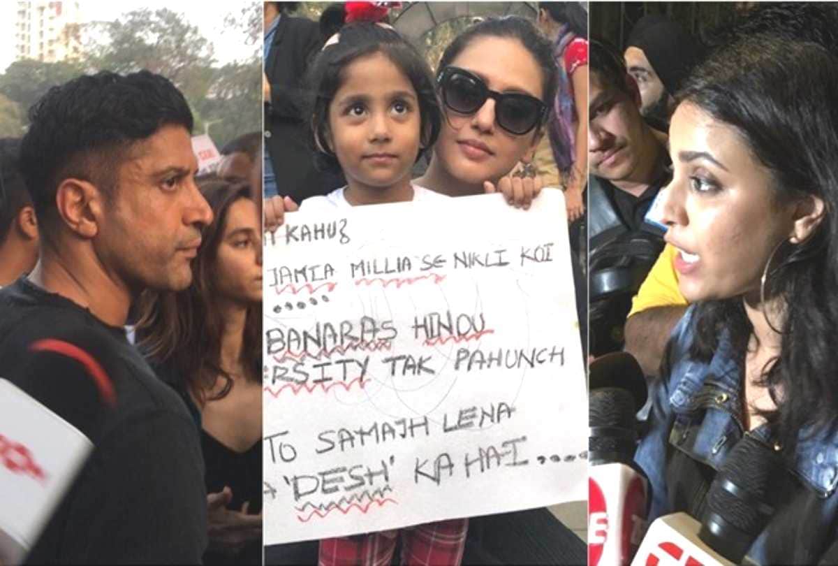 protest against caa farhan akhtar to anurag kashyap streets in mumbai
