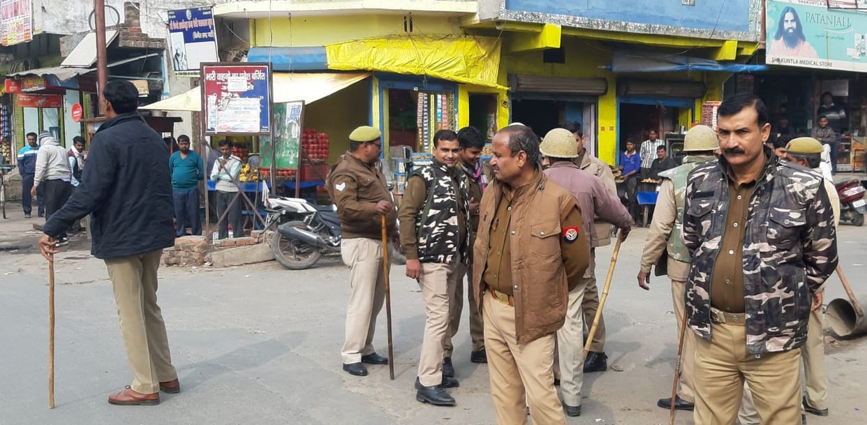Police administration was alert about the procession in Kayamganj