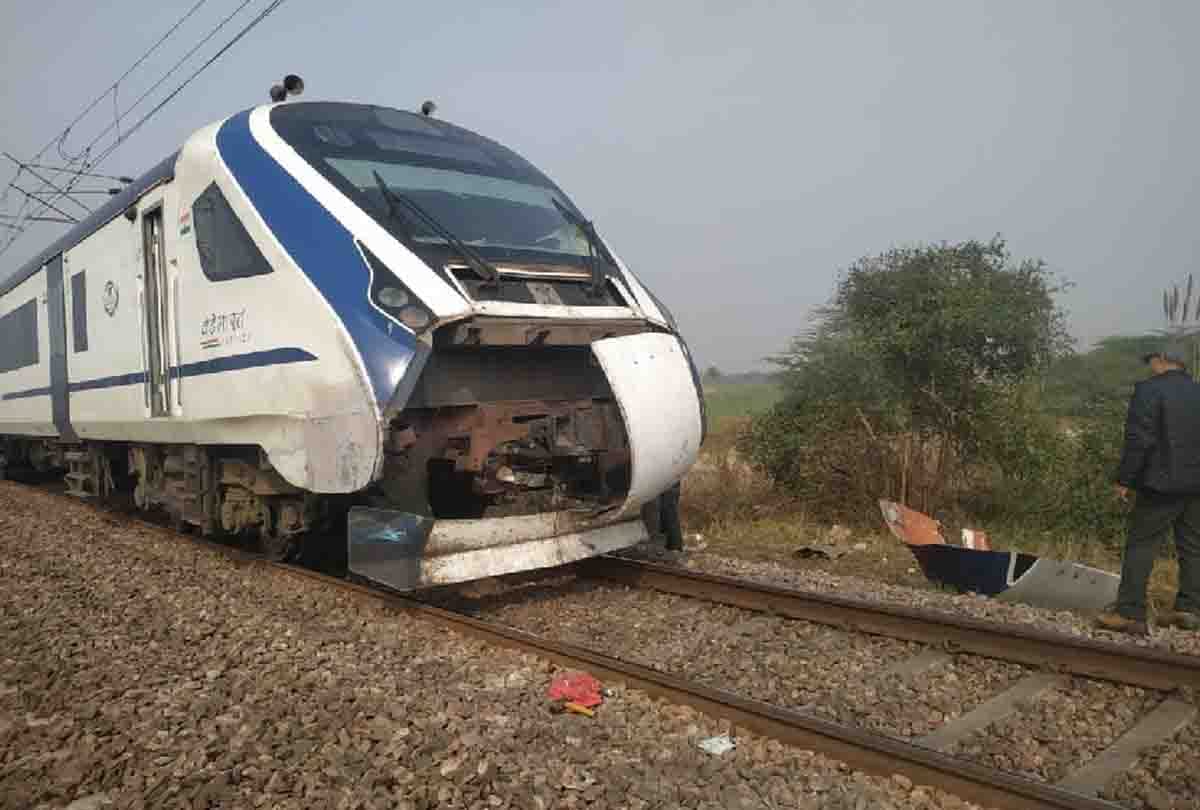 accident of train 18 due to stray animals in auraiya