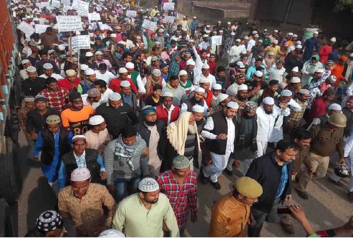 protest of citizenship act in auraiya , prayer of peace