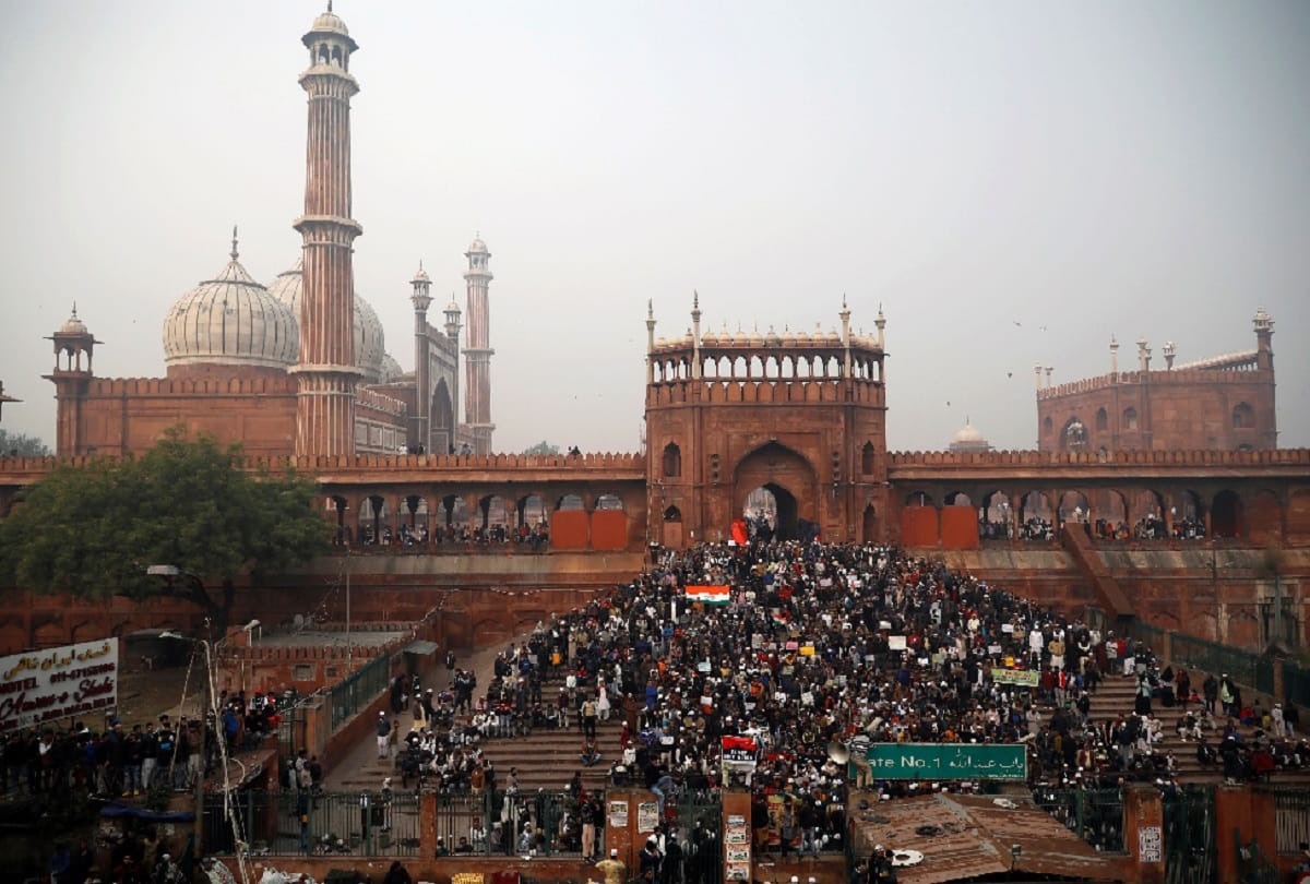 People Protest Against CAA in Jama Masjid, Chandrashekhar Azad Present