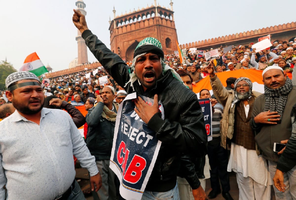 People Protest Against CAA in Jama Masjid, Chandrashekhar Azad Present