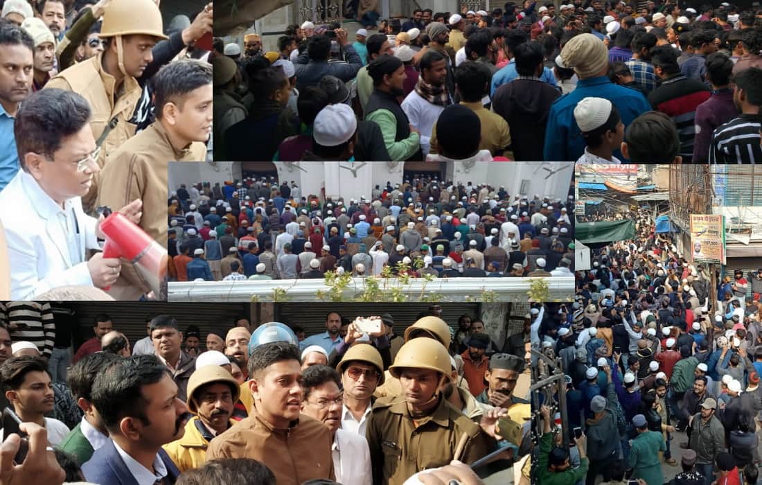 Anti CAA protest during Violent man Trying to escape the law in gorakhpur