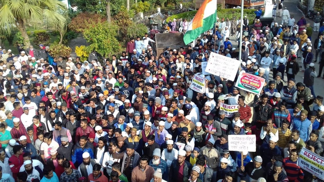 people protest against caa in ramnagar