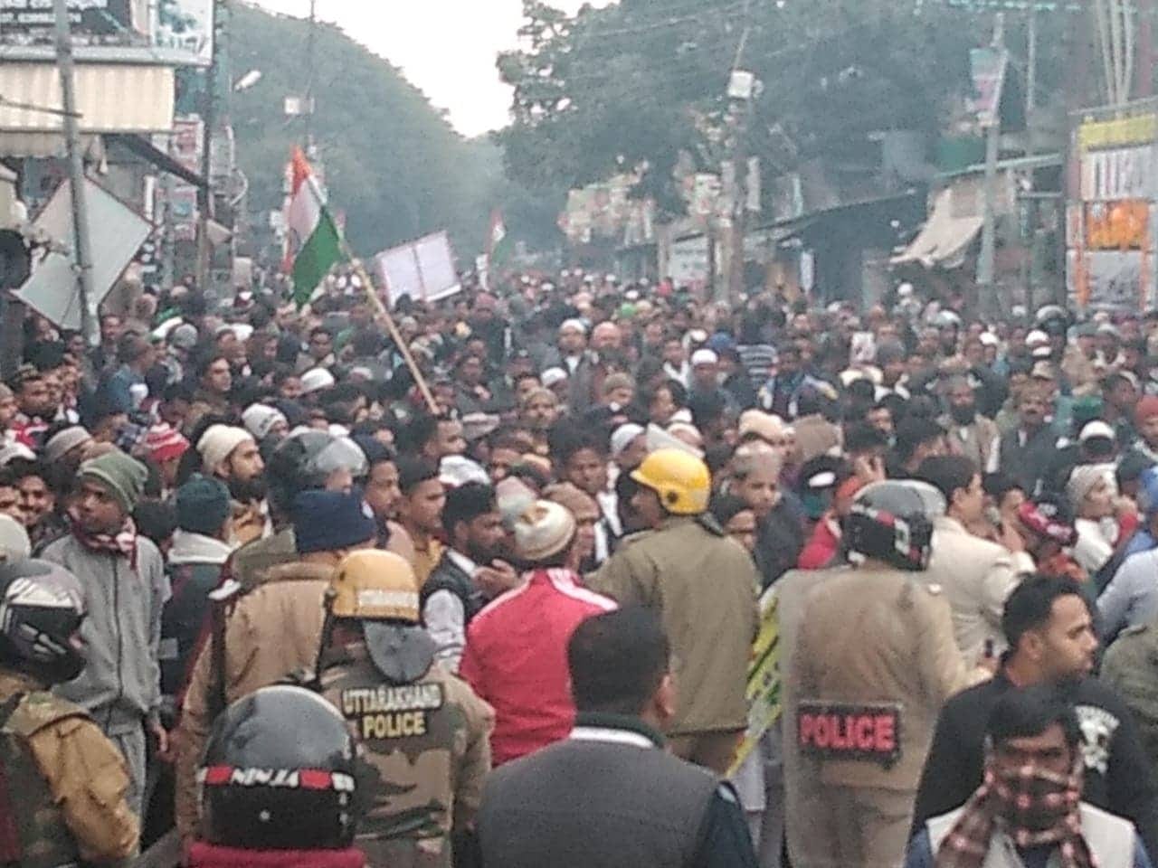 CAA Protest in haldwani huge rush of protester