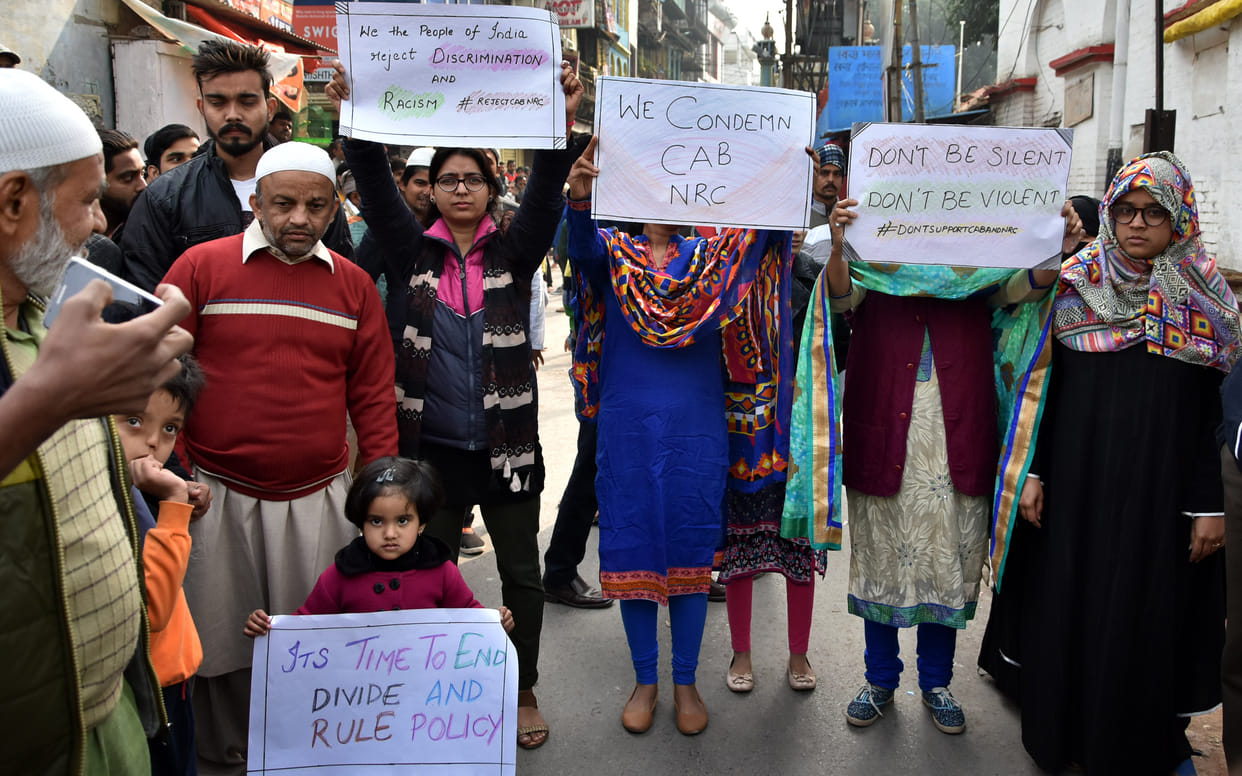 Protests in front of Jama Masjid