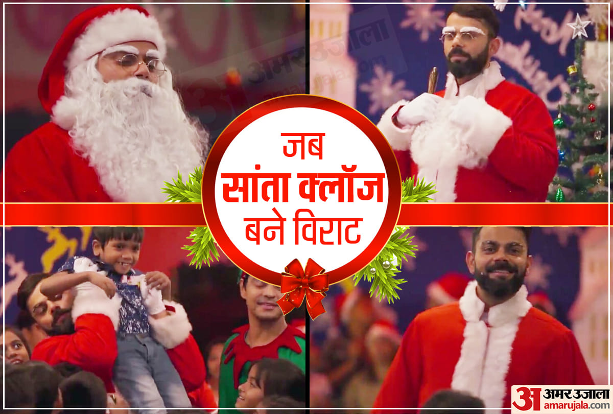 Virat Kohli turns Santa Claus before Christmas to surprise kids in shelter home