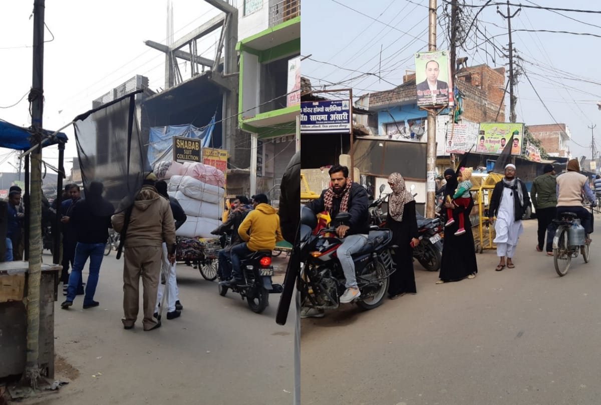 Sitapur: On the second day people opposed CAA by putting black flags