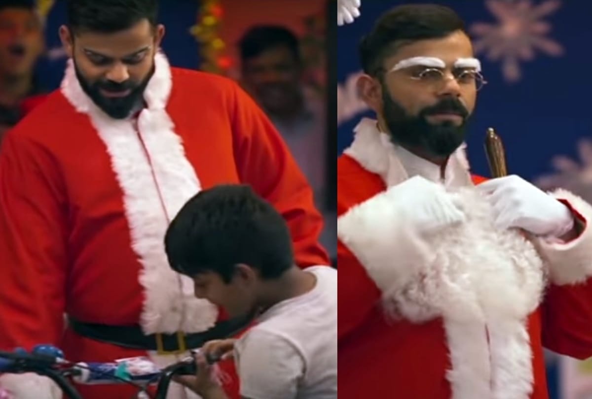 Virat Kohli turns Santa Claus before Christmas to surprise kids in shelter home