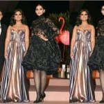sonam kapoor in isha ambani art auction programme in black swan dress