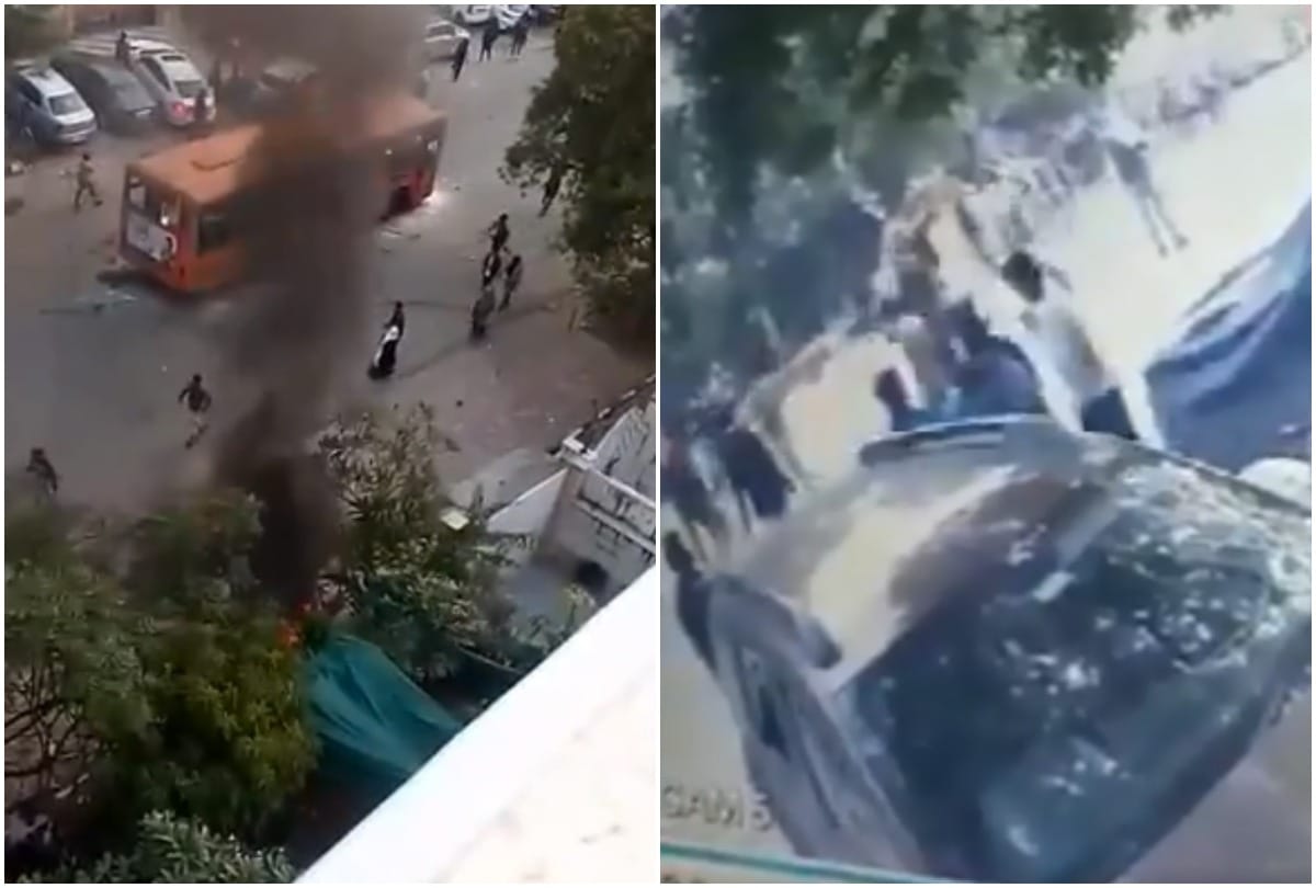 Visuals came out shows protesters setting DTC bus and bike on fire in CAA protest