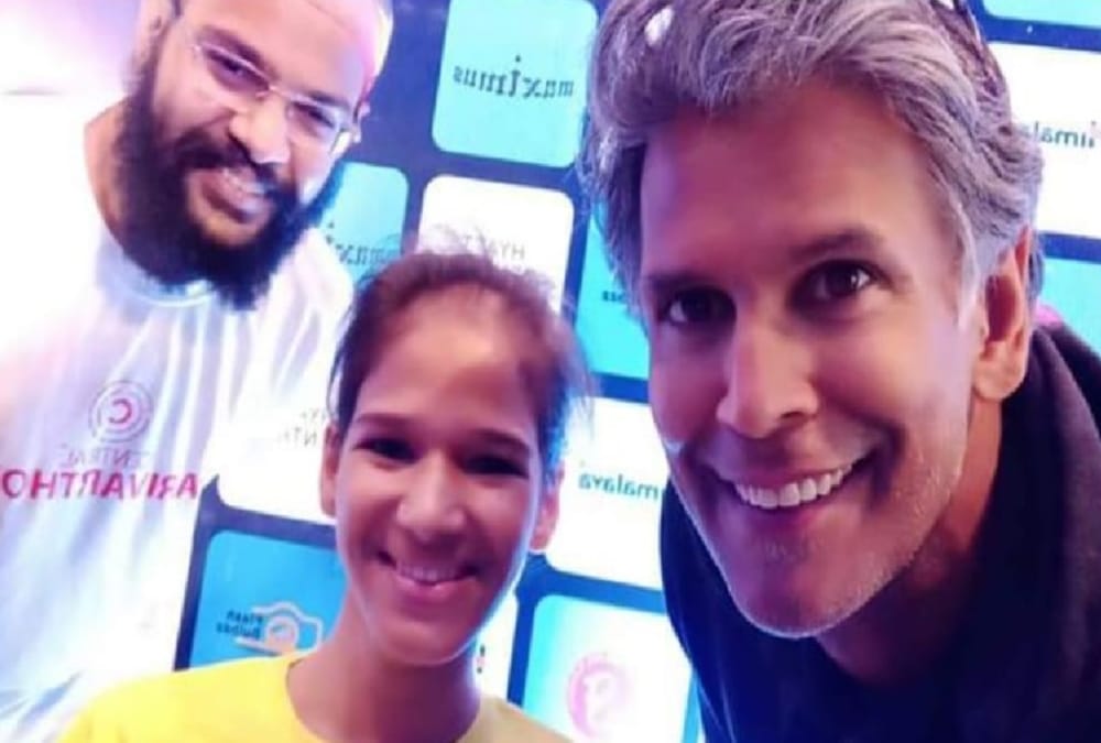 Actor Milind Soman appointed racer garima as brand ambassador of Himalayan Superwoman
