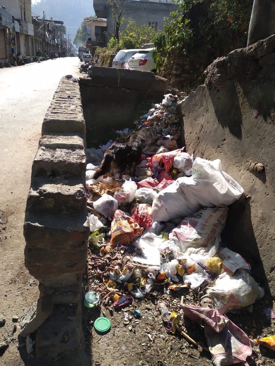 Sewer being drained through drains in Jwaladevi