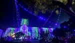 Home illuminated to welcome Jesus, church