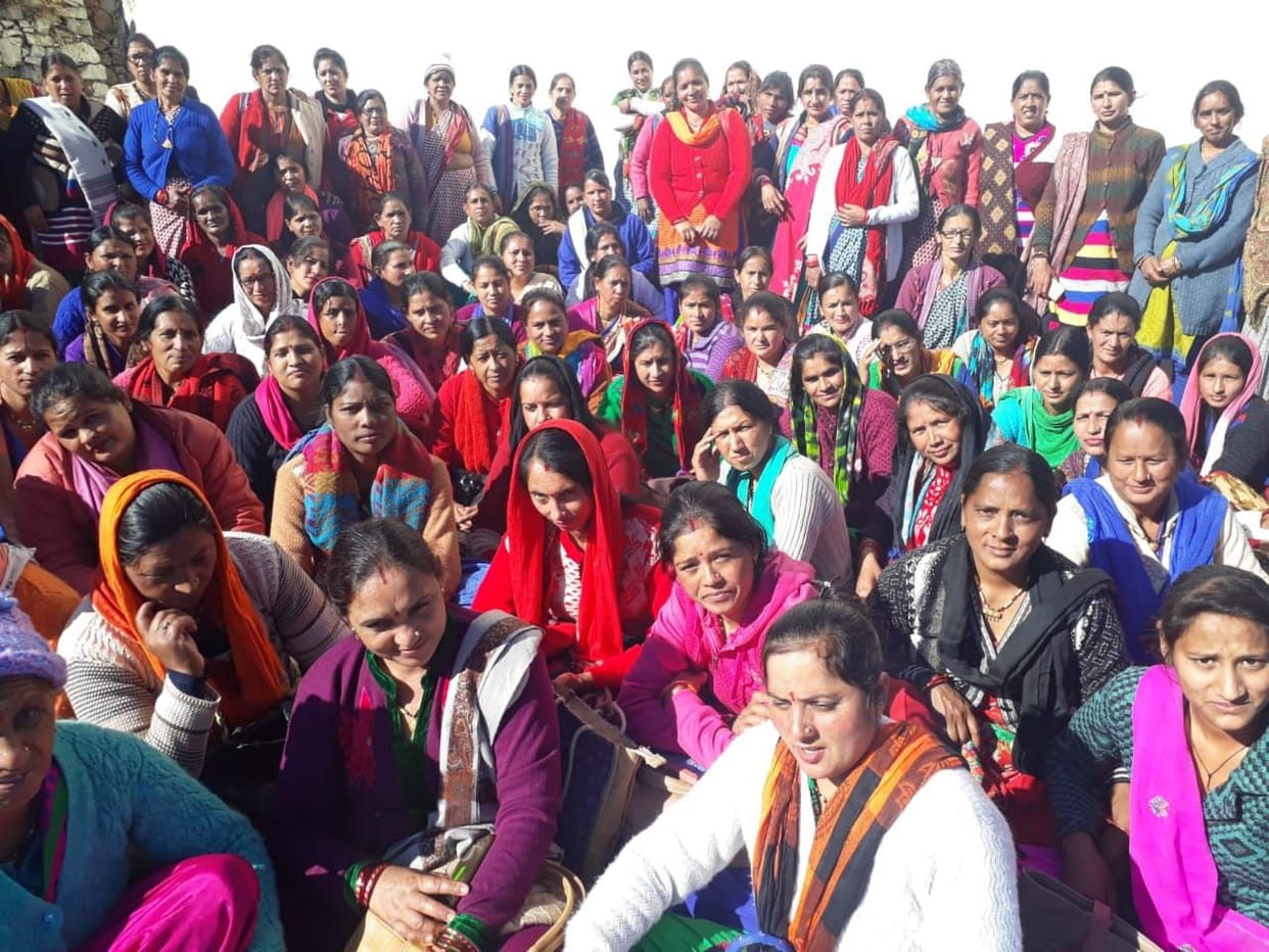 Anganwadi workers sit on dharna in Zalikhan office