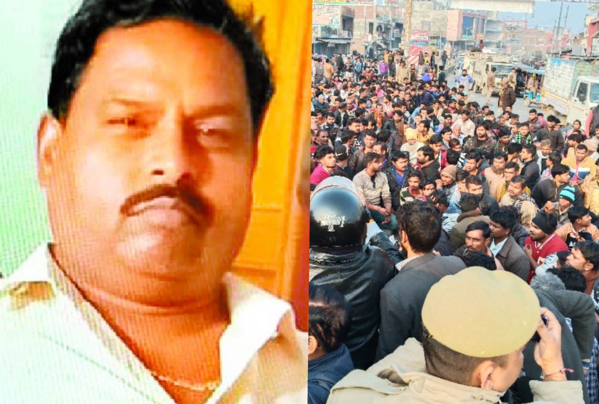people kept dead body of pradhan on the road and made ruckus in lucknow