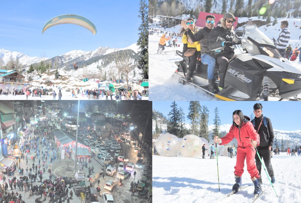 Photos: tourist flux increased in Manali for Christmas, doing fun amidst snow