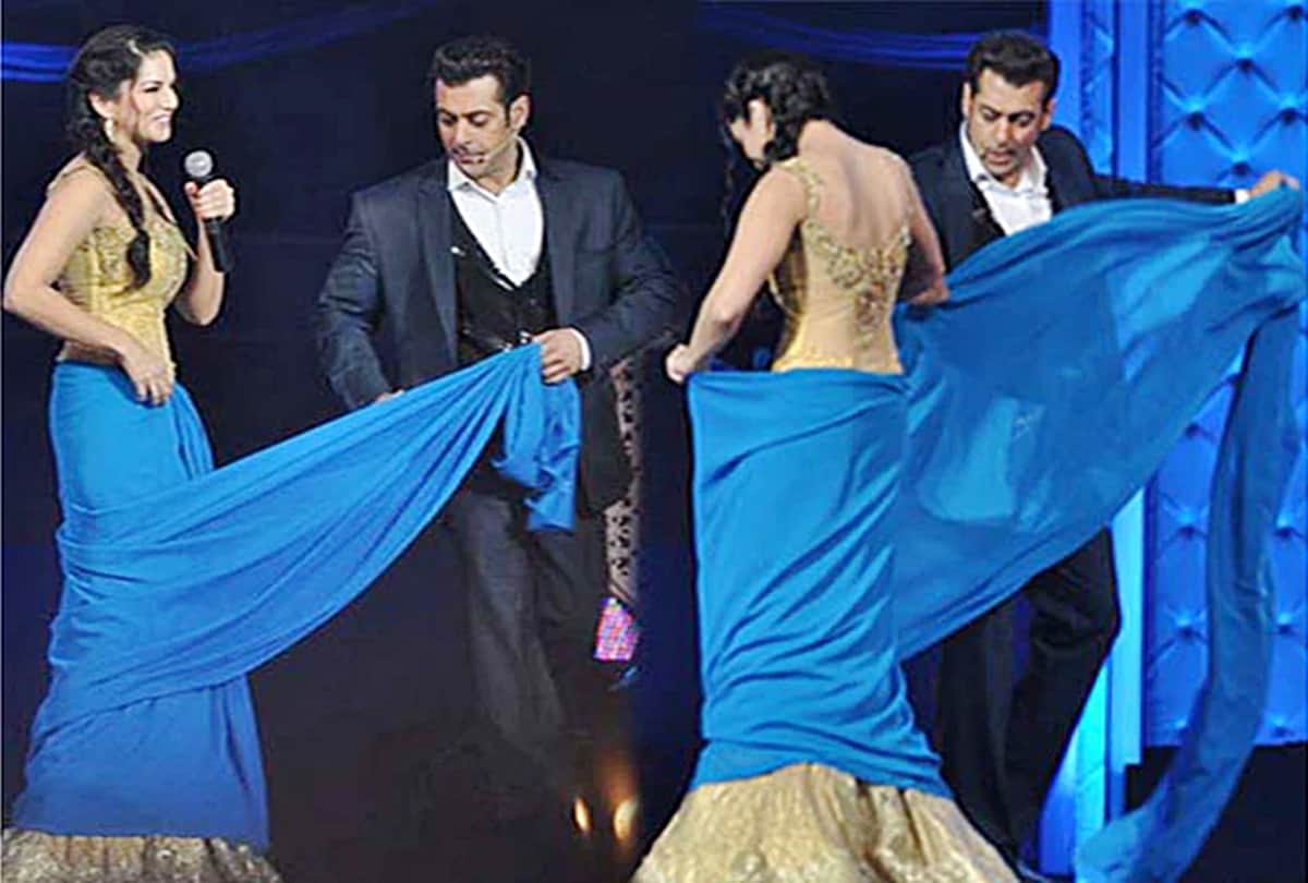 Throwback When Dabangg 3 Actor and Bigg Boss 13 Host Salman Khan gave Saree Lessons To Sunny Leone