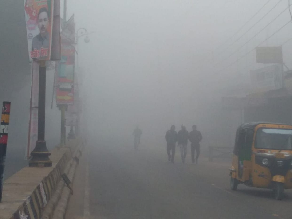 Fog till noon, icy winds lasted throughout the day