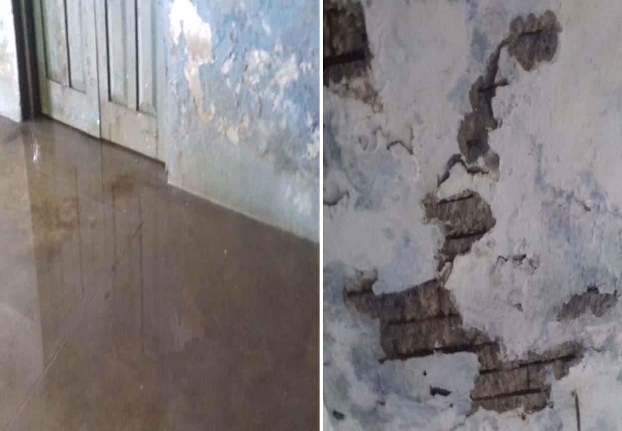 Patients are being treated in a dilapidated PHC building in kanpur dehat
