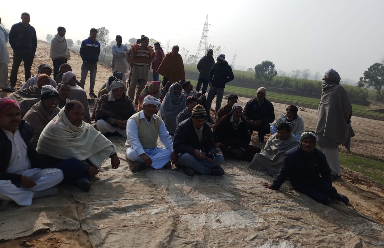 Farmers stopped railway track work