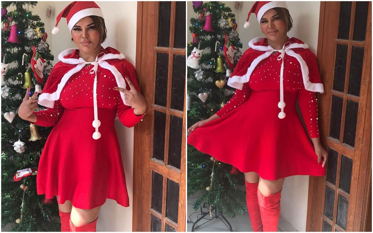 Rakhi Sawant wishes merry christmas and happy new year To Fans In TikTok Videos