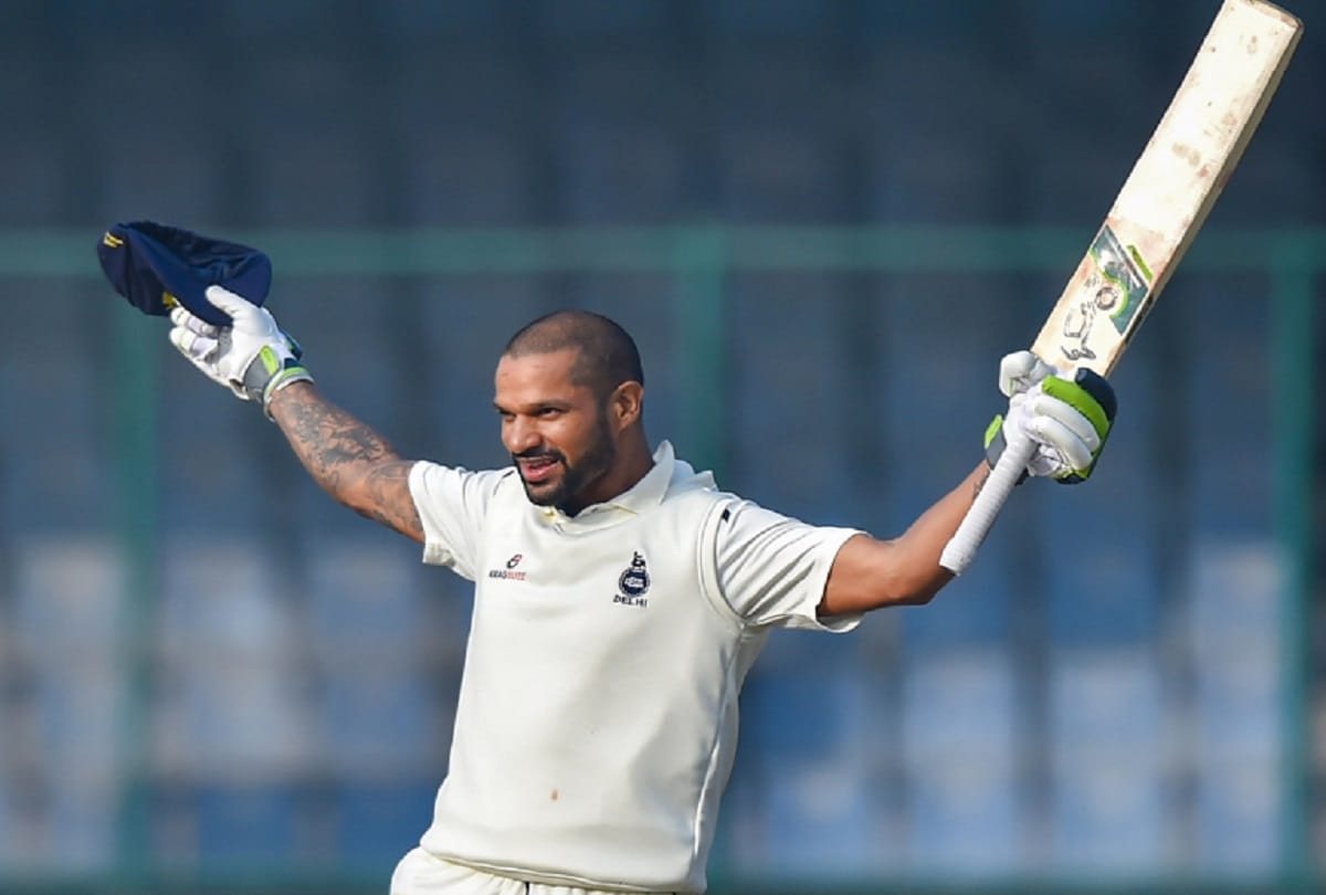 Ranji Trophy Shikhar dhawan smashes century playing from delhi against hyderabad