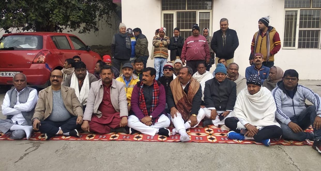 businessman protest in police station