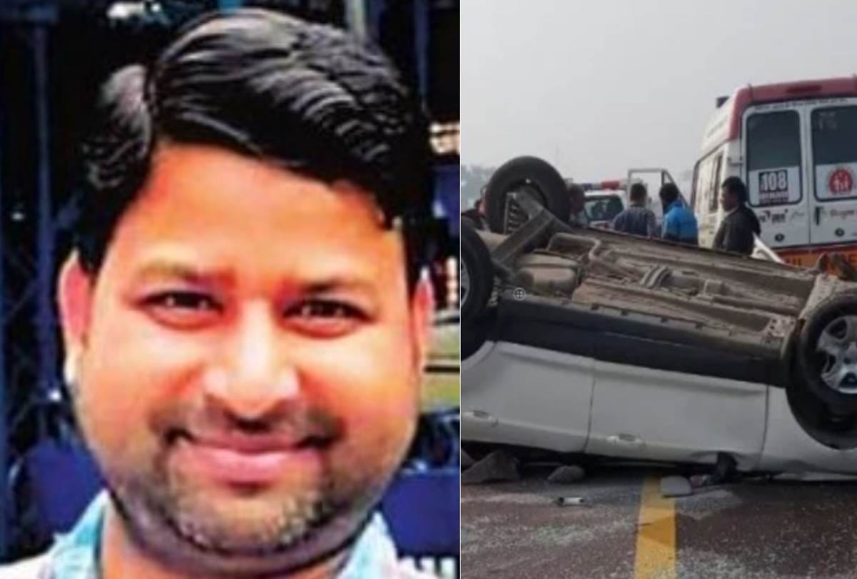accident on agra expressway, one died and one injured