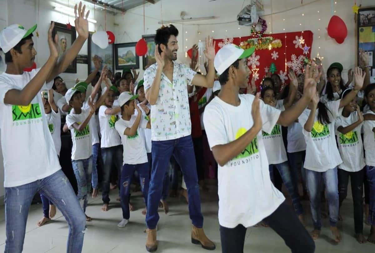Bollywood actor Kartik Aaryan celebrated the occasion of Christmas with NGO children