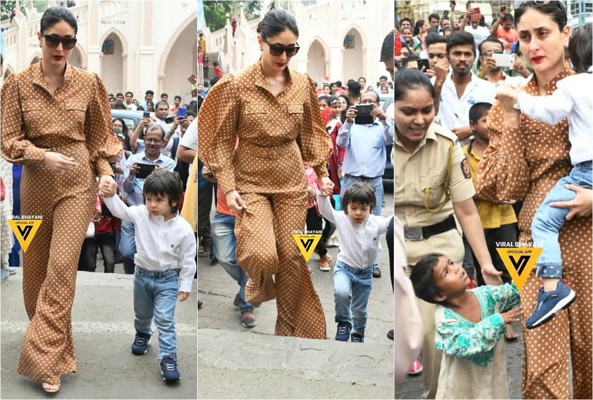 Kareena Kapoor Khan Viral video with Taimur Ali khan at mount mary church bandra mumbai