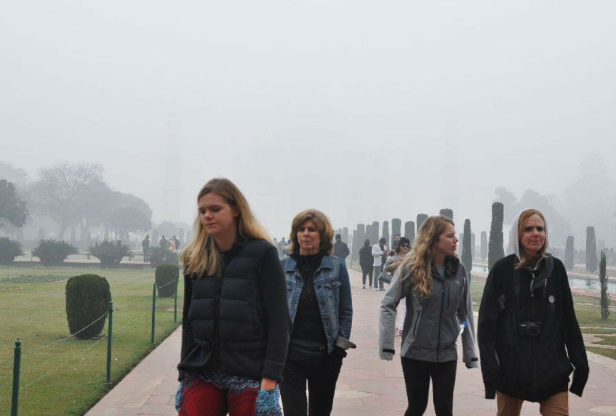 Tourist Celebrate Holiday at Tajmahl on Christmas