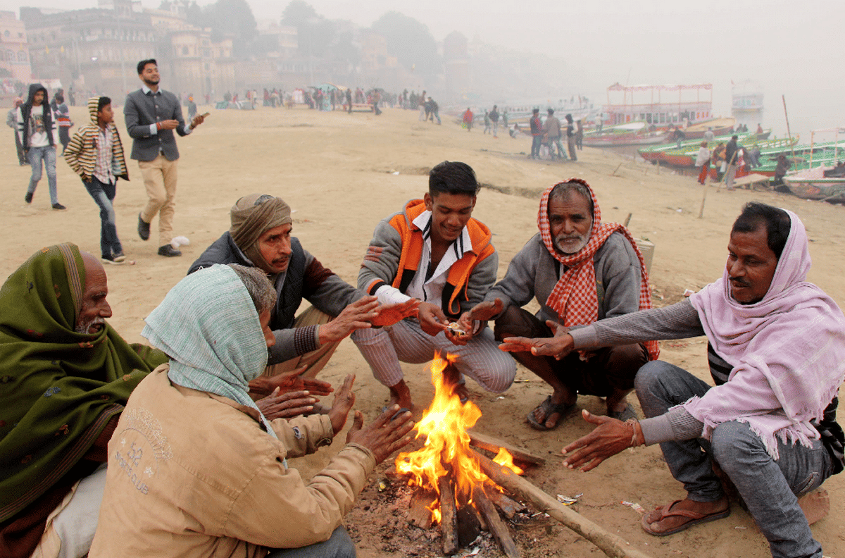 Temperature low winter cold weather in varanasi
