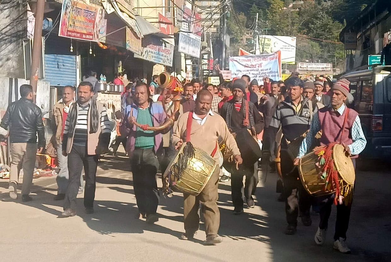 protest against to Devasthanam Management Bill