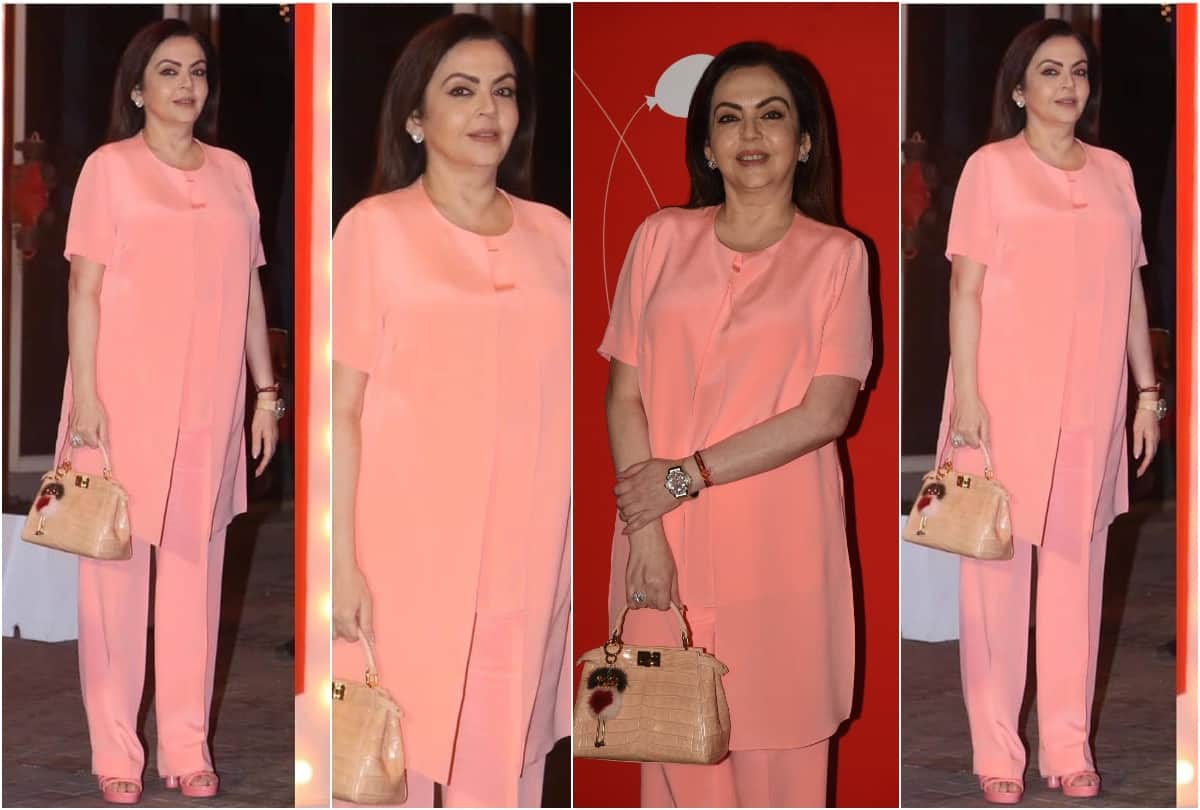 nita ambani look beautiful in peach outfit at jio wonderland carnival
