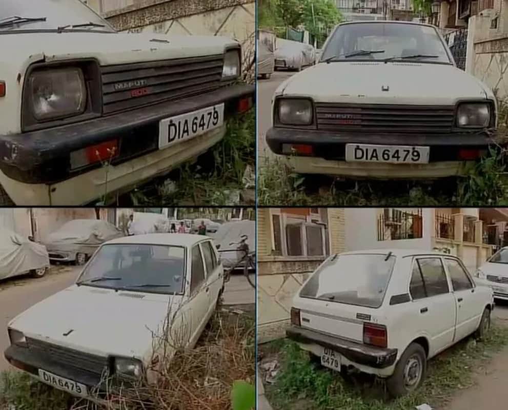 After 36 years 1983 India's first maruti 800 car fully restored in classic red shade