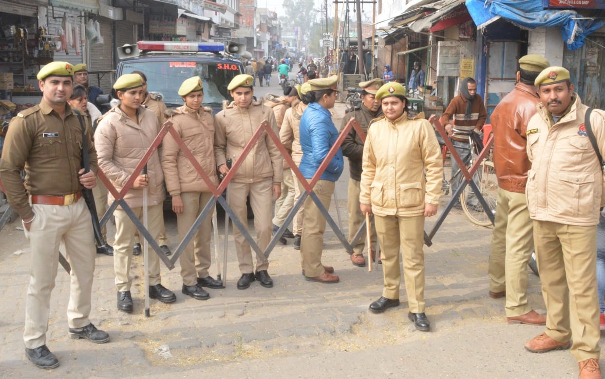 alert on friday, police and admin officers march