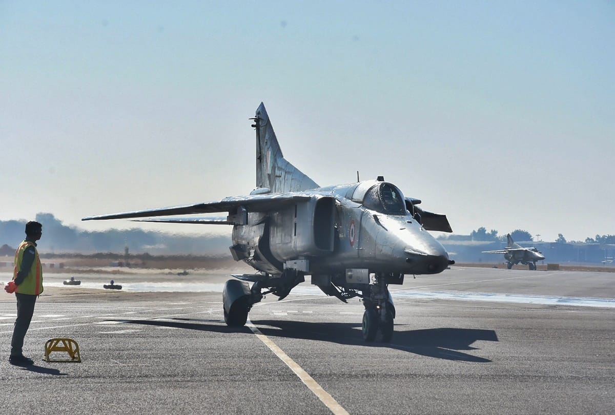 Fighter Jet Mig Appointed on Air Force Station Chandigarh, Western Command